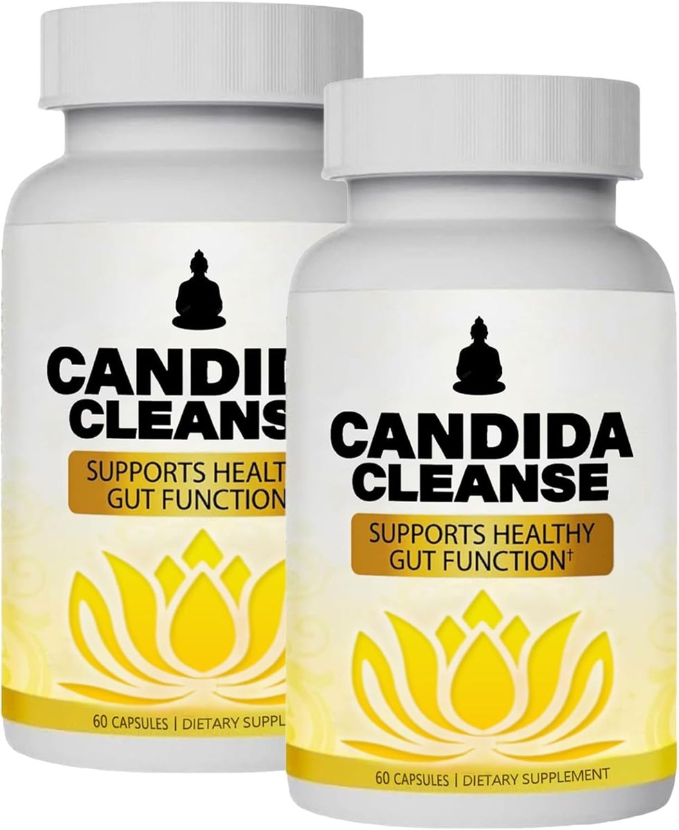 Candida Cleanse - Gut & Colon Support, Natural Herbal Formula, Include Oregano Leaf, Wormwood, Black Walnut, Caprylic Acid-1, 60 Capsules (2)