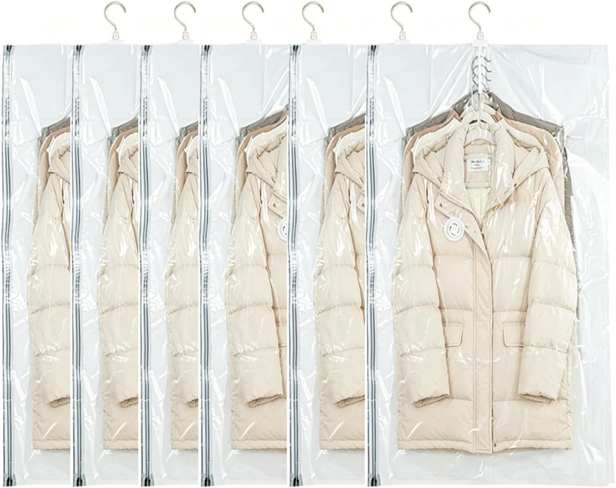 Hanging Vacuum Storage, 27x51 In/70x130cm,space bags, hanging vacuum storage bags,Clothing protection, dustproof and anti-aging protection to prevent wrinkles 6pcs,No electric pump (6 Jumbo)