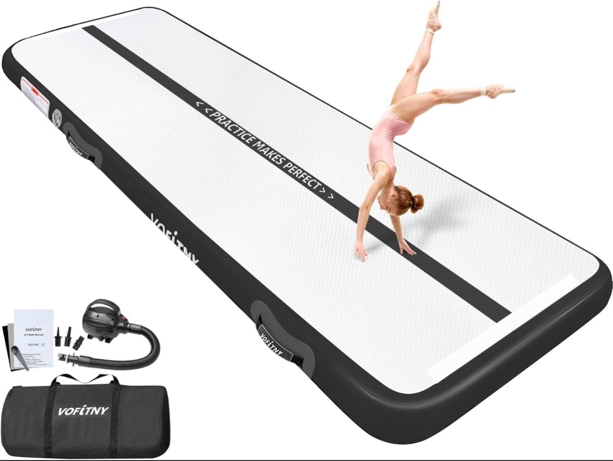 VOFiTNY All Purpose Gymnastics Mat 6.6/10/13/16/20 ft Sturdy Inflatable Tumble Track for Home/Gym