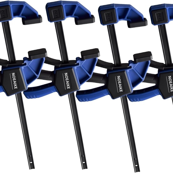 Bar Clamps for Woodworking,4-Pack Wood Clamps 12 Inch Light Duty One-Handed Woodwoking,Quick Grip/Spreader Clamps Set 150LBS Load Limit with Quick Change Button.