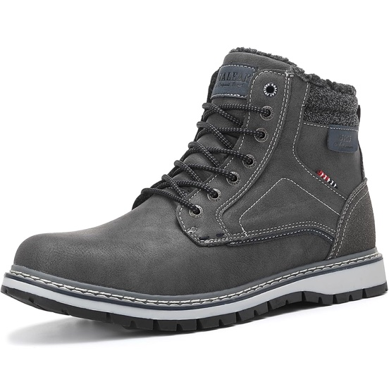 Mens Snow Boots Warm Winter Boots Non Slip Fur Lined Outdoor Shoes