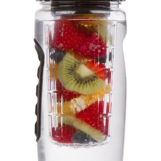 Fruit Infuser Water Bottle 32oz- Durable, Large - BPA Free Tritan, Flip Lid, Leak Proof Design - Sports, Camping