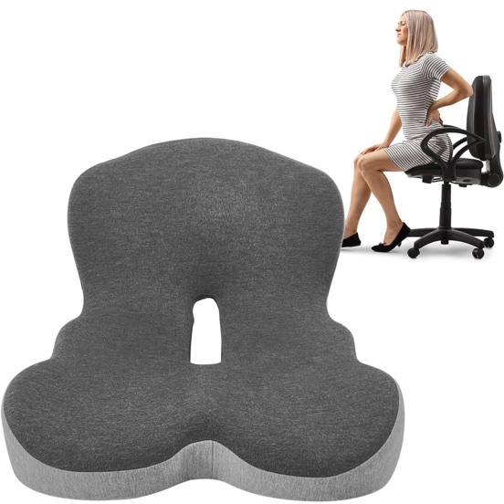 Buttocks Cushion for Office Chair Memory Foam Seat Pad for Butt Support Tailbone Relief Ergonomic Chair Cushion for Home Car Travel or Work (Classic Black)